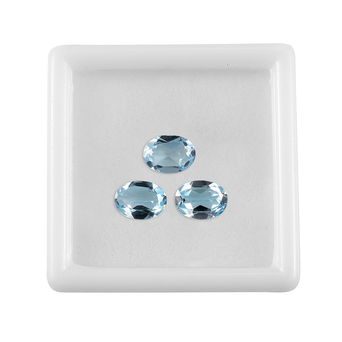 Sky Blue Topaz Set of 3 (Ovl 8x6 mm) 3.67 ctw Loose Gemstone