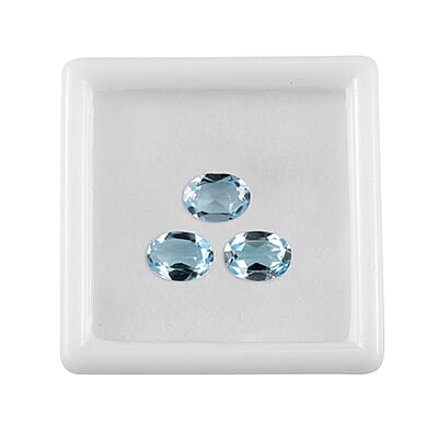 Sky Blue Topaz Set of 3 (Ovl 8x6 mm) 3.67 ctw Loose Gemstone