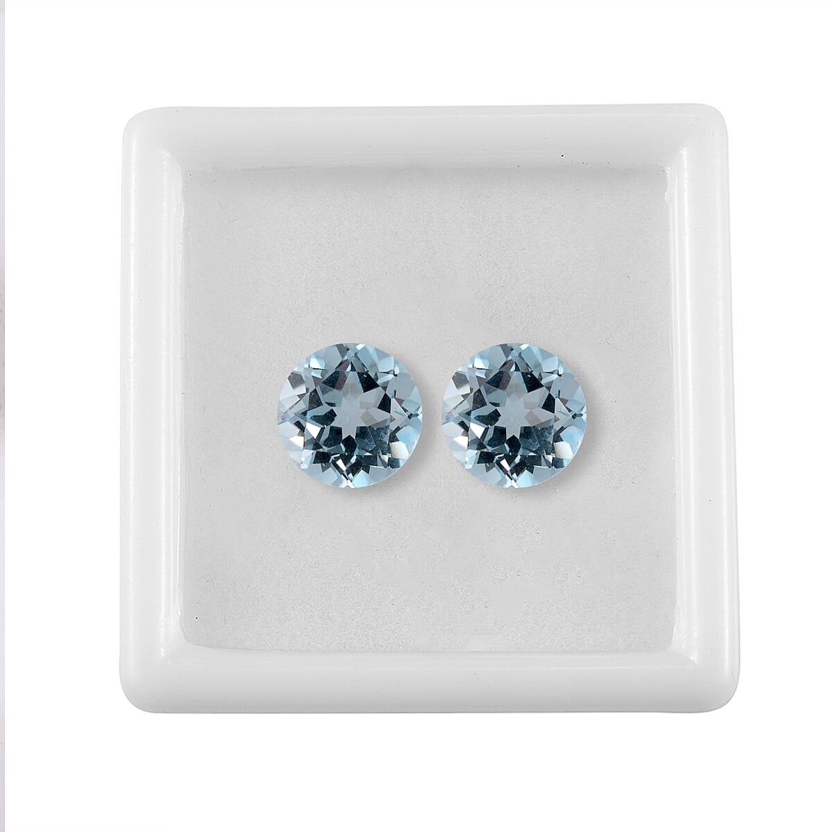 Sky Blue Topaz Set of 2 (Rnd 8 mm) 4.07 ctw Loose Gemstone