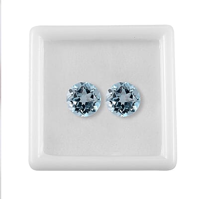 Sky Blue Topaz Set of 2 (Rnd 8 mm) 4.07 ctw Loose Gemstone