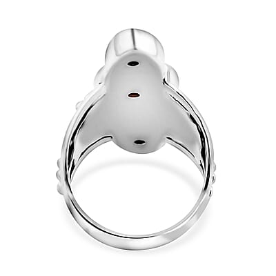 Sajen Silver Mother Of Pearl and Catalina Iolite Ring in Sterling Silver (Size 10.0) 0.80 ctw