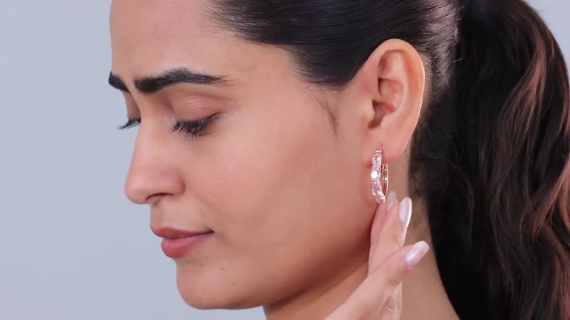 Premium Marropino Morganite and Madagascar Pink Sapphire Hoop Earrings in Vermeil Rose Gold Over Sterling Silver 3.50 ctw