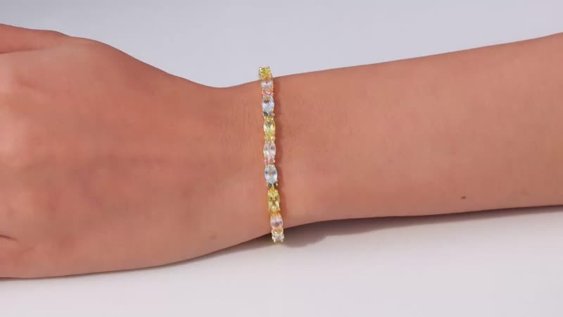 Tennis Bracelet in Platinum Over Sterling Silver