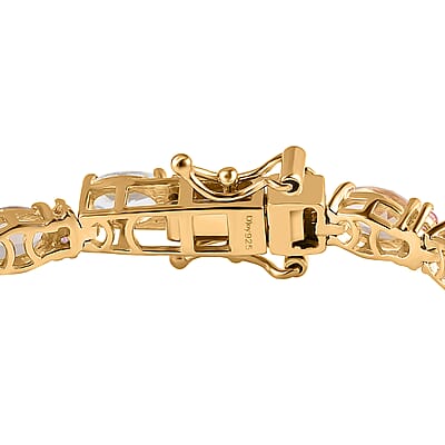 Multi Gemstone Tennis Bracelet in Vermeil Yellow Gold Over Sterling Silver (6.50 In) 9.30 ctw