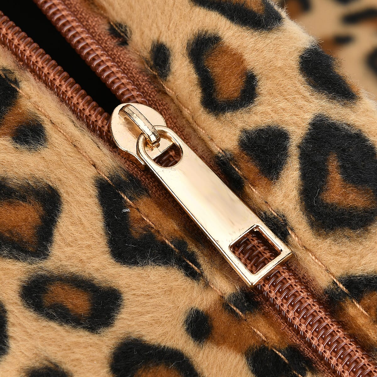 Brown Leopard Travel Bag with Faux Leather Strap 47 image number 5