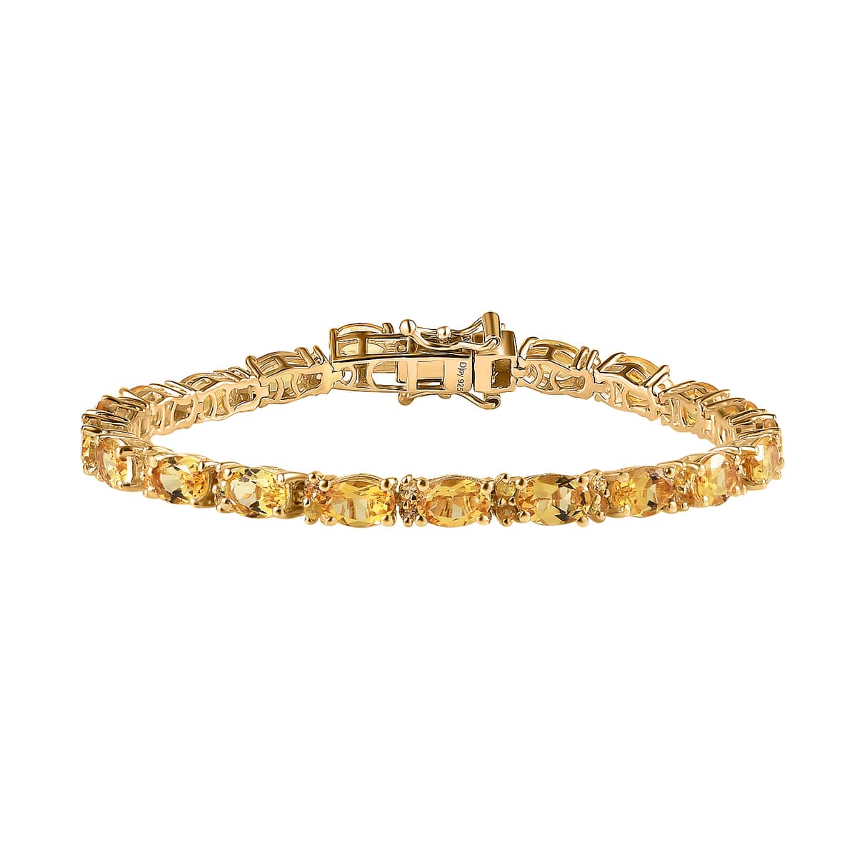 Premium Brazilian Heliodor and Madagascar Yellow Sapphire Tennis Bracelet in Vermeil Yellow Gold Over Sterling Silver (6.50 In) 9.50 ctw image number 0