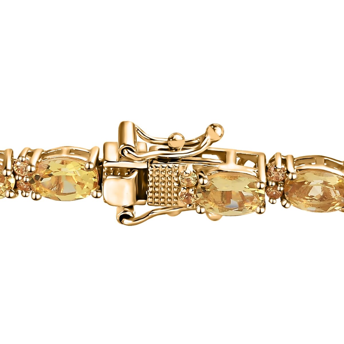 Premium Brazilian Heliodor and Madagascar Yellow Sapphire Tennis Bracelet in Vermeil Yellow Gold Over Sterling Silver (7.25 In) 10.90 ctw image number 3
