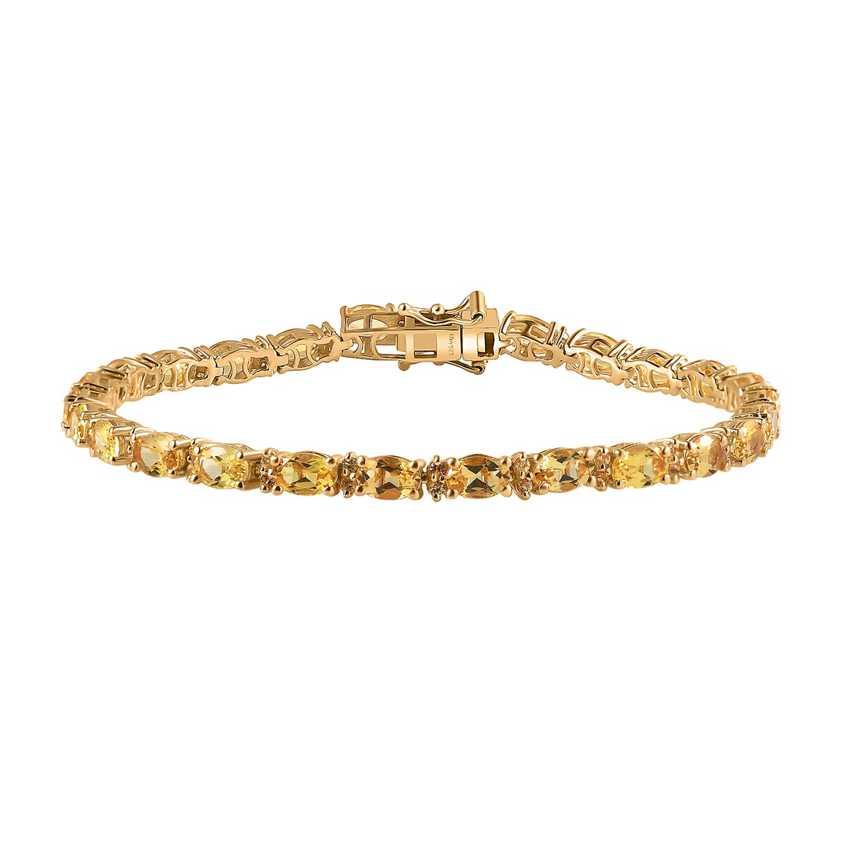 Premium Brazilian Heliodor and Madagascar Yellow Sapphire 11.85 ctw Tennis Bracelet in Vermeil Yellow Gold Over Sterling Silver (8.00 In) image number 0