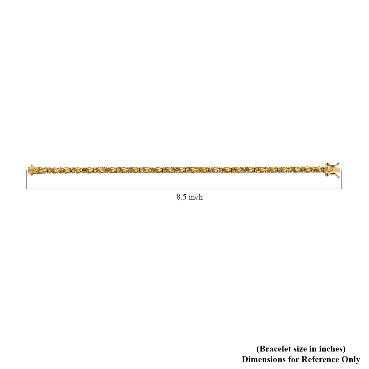 Premium Brazilian Heliodor and Madagascar Yellow Sapphire 11.85 ctw Tennis Bracelet in Vermeil Yellow Gold Over Sterling Silver (8.00 In) image number 4