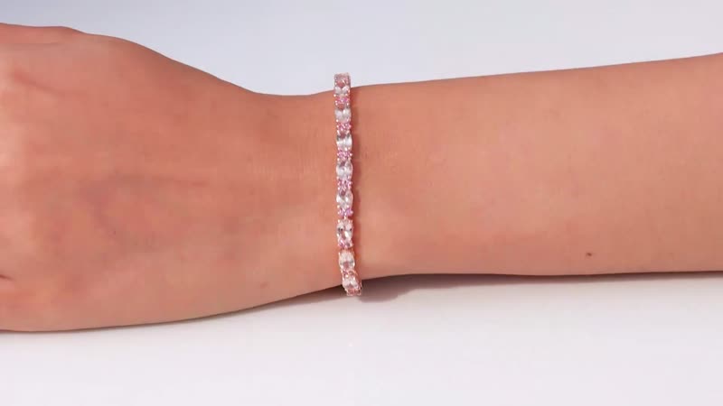 TLV Marropino Morganite, Madagascar Pink Sapphire Bracelet in Vermeil RG Over Sterling Silver (6.50 In) 9.10 ctw