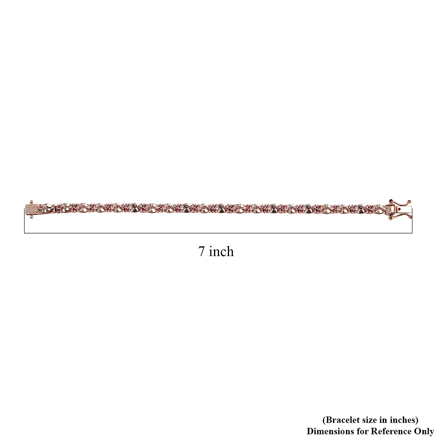 Premium Marropino Morganite and Madagascar Pink Sapphire Tennis Bracelet in Vermeil Rose Gold Over Sterling Silver (6.50 In) 9.10 ctw
