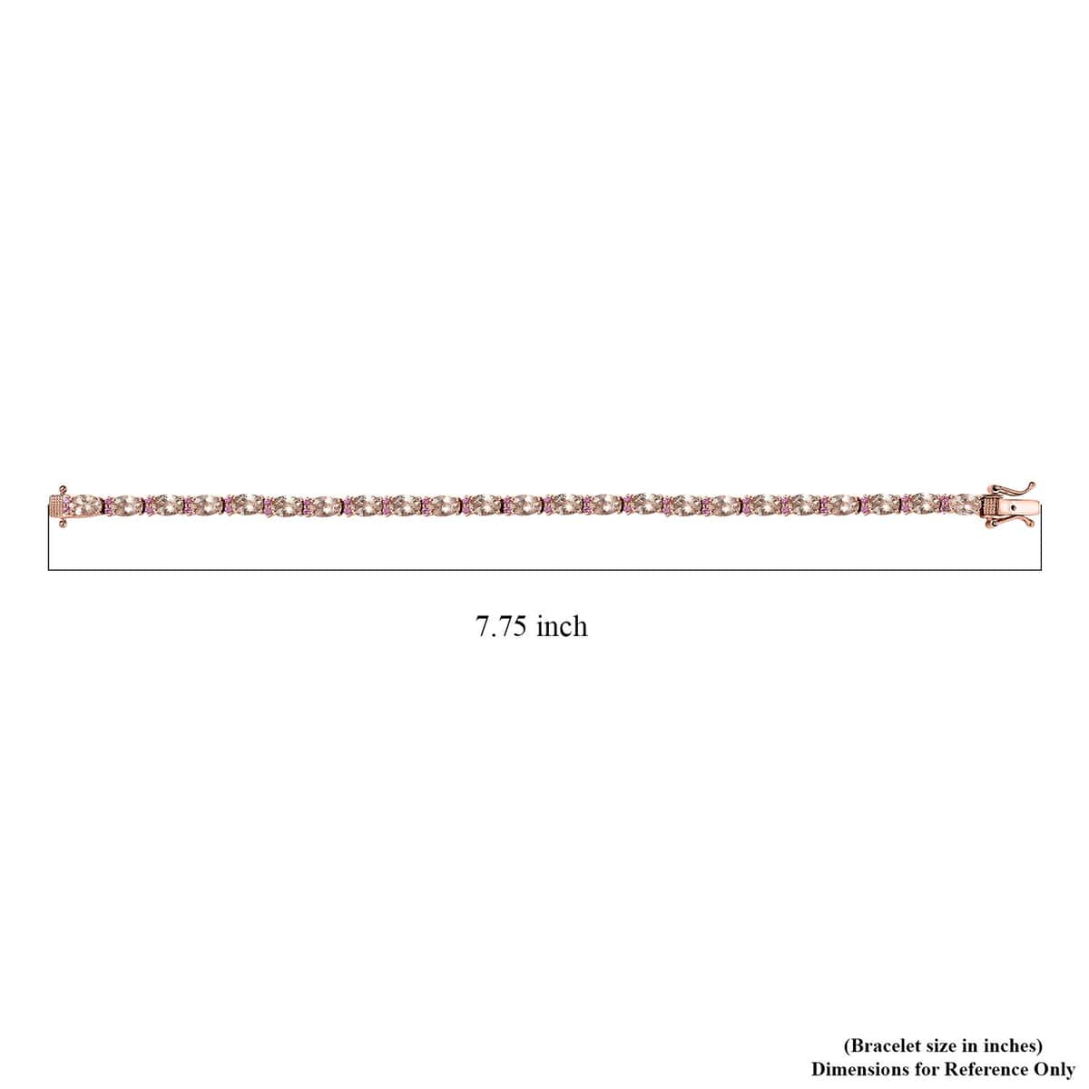 Premium Marropino Morganite and Madagascar Pink Sapphire Tennis Bracelet in Vermeil Rose Gold Over Sterling Silver (7.25 In) 10.50 ctw image number 4