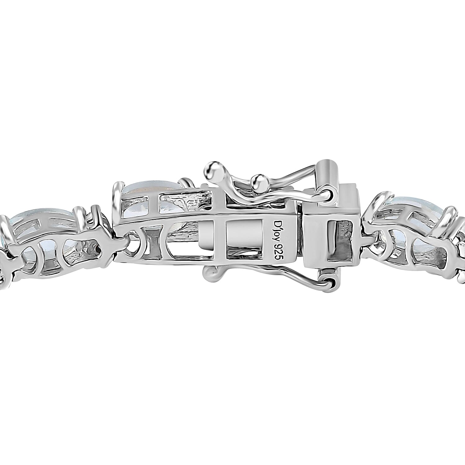 D'Joy Premium Mangoro Aquamarine and Kanchanaburi Blue Sapphire Tennis Bracelet in Platinum Over Sterling Silver (6.50 In) 9.30 ctw
