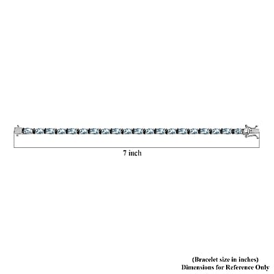 D'Joy Premium Mangoro Aquamarine and Kanchanaburi Blue Sapphire Tennis Bracelet in Platinum Over Sterling Silver (6.50 In) 9.30 ctw