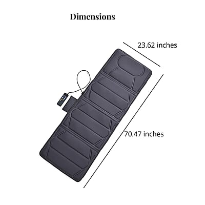 Gray Full Body Heat Massage Mat with 10 Vibration Motors