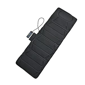 Black Full Body Heat Massage Mat with 10 Vibration Motors