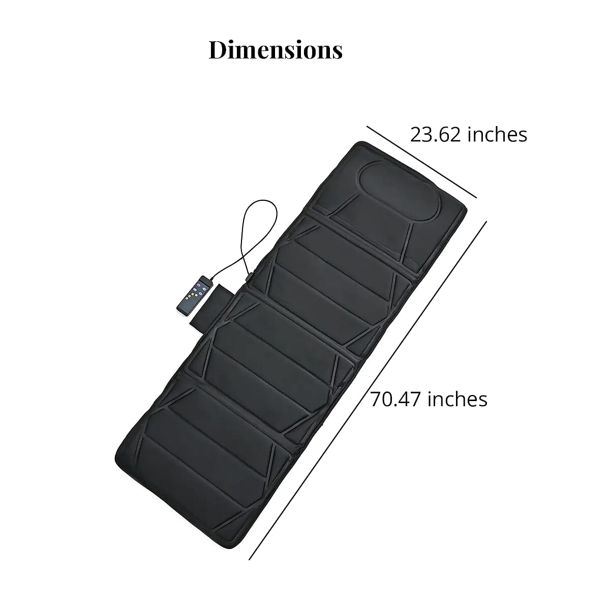 Black Full Body Heat Massage Mat with 10 Vibration Motors image number 7