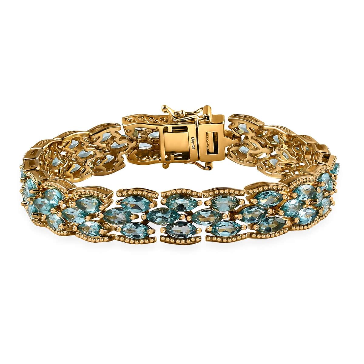 Betroka Blue Apatite Bracelet in Vermeil Yellow Gold Over Sterling Silver (6.50 In) 14.90 ctw image number 0