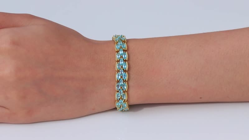 Betroka Blue Apatite Bracelet in Vermeil Yellow Gold Over Sterling Silver (6.50 In) 14.90 ctw