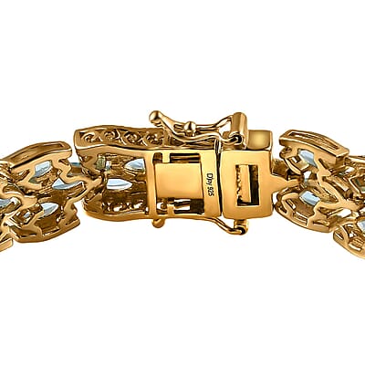 Betroka Blue Apatite Bracelet in Vermeil Yellow Gold Over Sterling Silver (6.50 In) 14.90 ctw