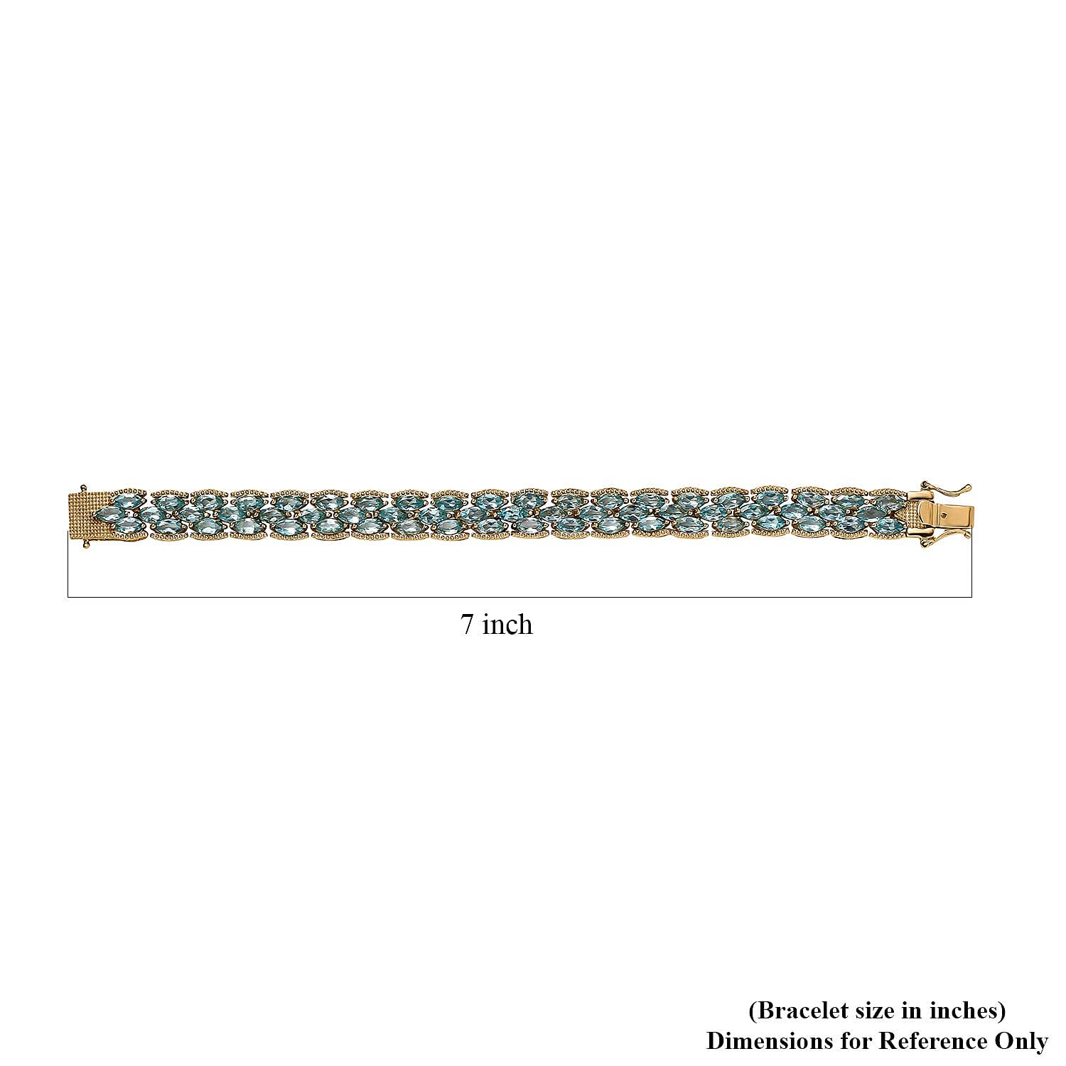 Betroka Blue Apatite Bracelet in Vermeil Yellow Gold Over Sterling Silver (6.50 In) 14.90 ctw