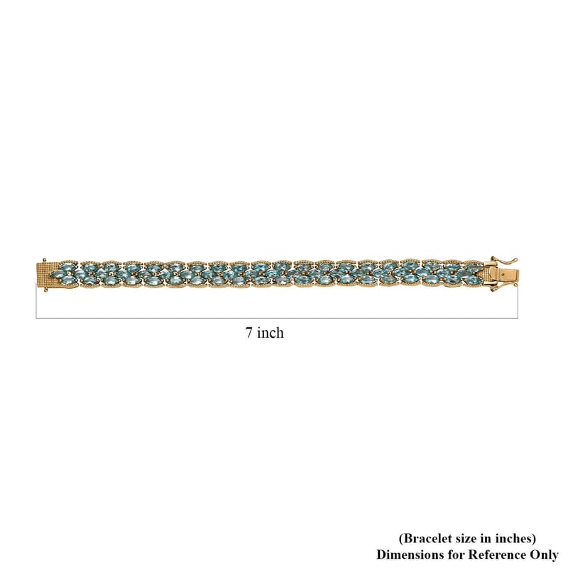 Betroka Blue Apatite Bracelet in Vermeil Yellow Gold Over Sterling Silver (6.50 In) 14.90 ctw