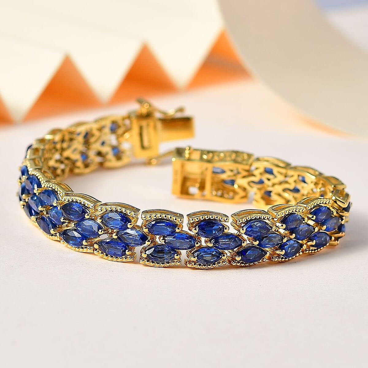 Kashmir Kyanite Bracelet in Vermeil Yellow Gold Over Sterling Silver (8.00 In) 26.40 ctw image number 1