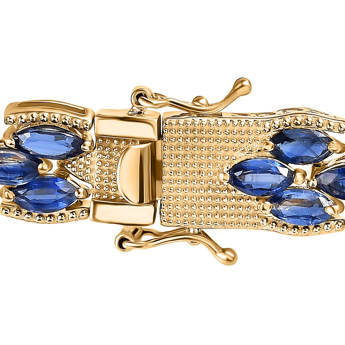 Kashmir Kyanite Bracelet in Vermeil Yellow Gold Over Sterling Silver (8.00 In) 26.40 ctw image number 3