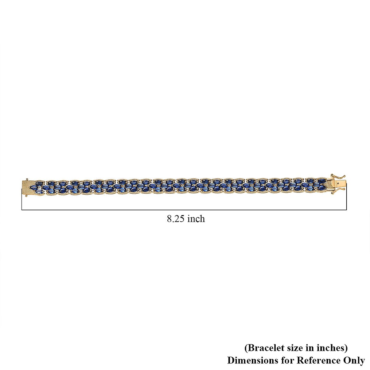 Kashmir Kyanite Bracelet in Vermeil Yellow Gold Over Sterling Silver (8.00 In) 26.40 ctw image number 4