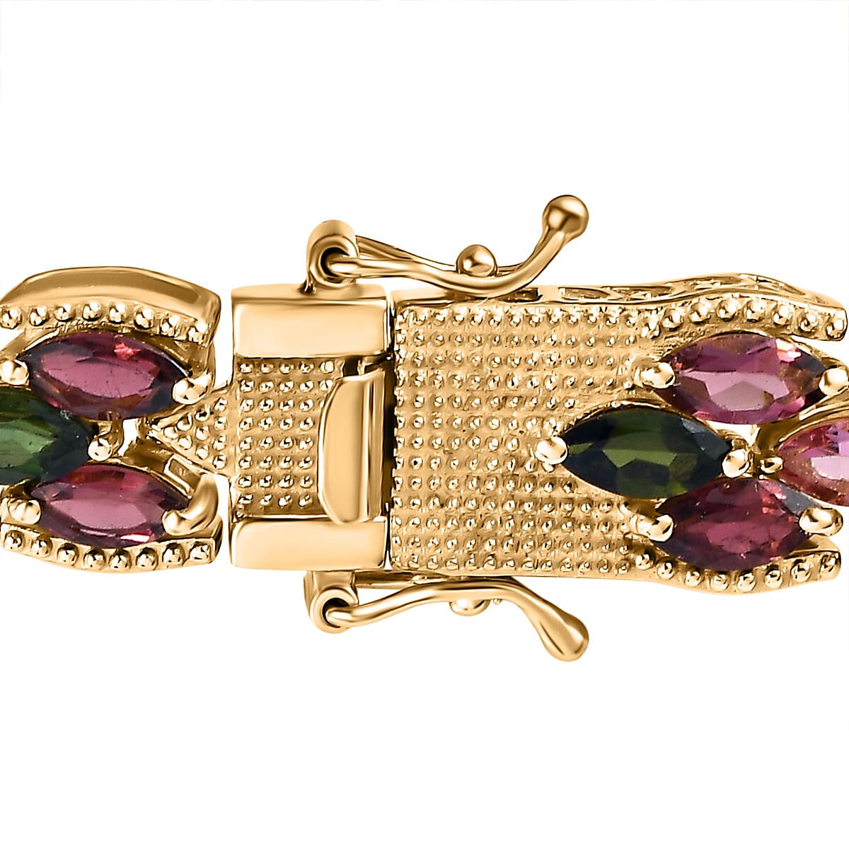 Multi-Tourmaline Bracelet in Vermeil Yellow Gold Over Sterling Silver (6.50 In) 12.60 ctw image number 3