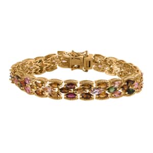 Multi-Tourmaline Bracelet in Vermeil Yellow Gold Over Sterling Silver (7.25 In) 15.00 ctw