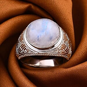 Rainbow Moonstone 11.85 ctw Ring in Sterling Silver (Size 5.5)