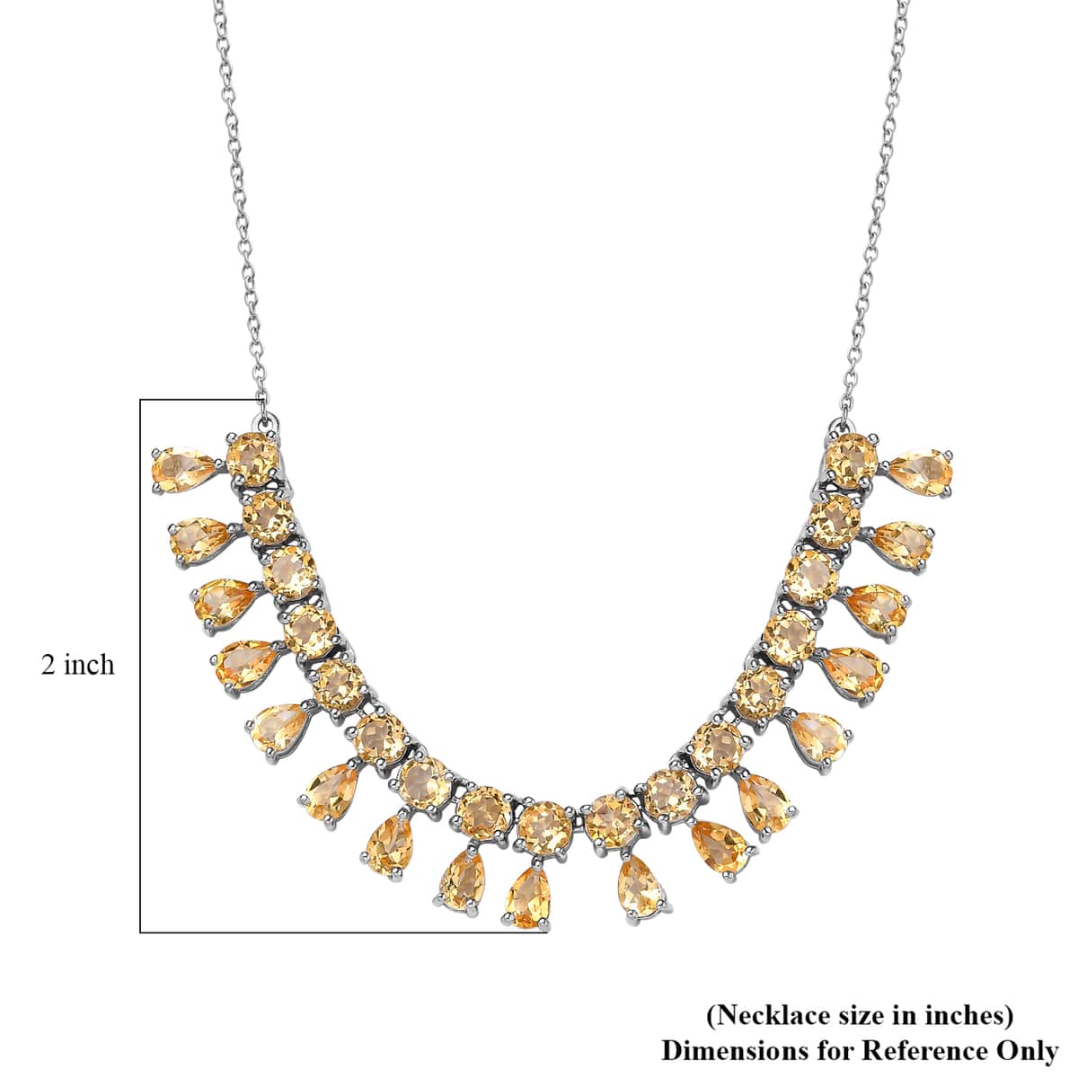 Brazilian Citrine Necklace 18-20 Inches in Platinum Over Sterling Silver 14.10 ctw image number 5