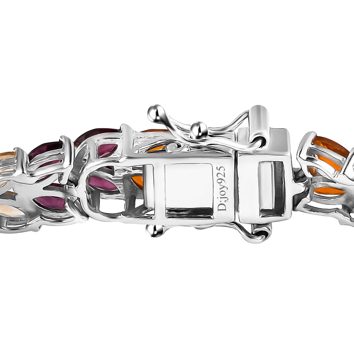 Multi Gemstone Floral Spray Bracelet in Platinum Over Sterling Silver (8.00 In) 18.60 ctw image number 3