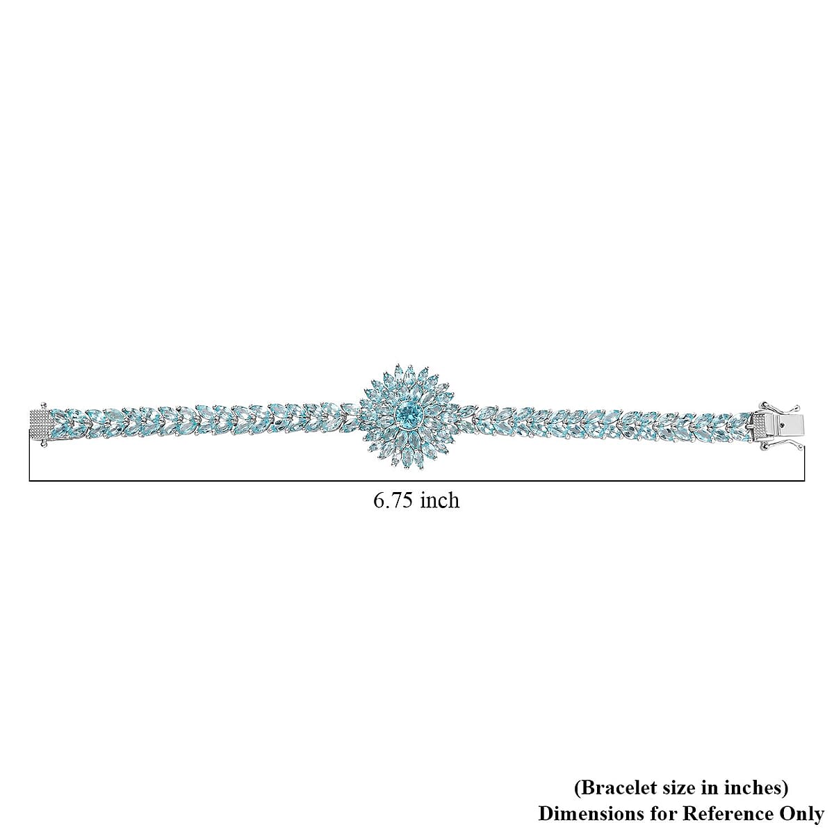 Betroka Blue Apatite Floral Spray Bracelet in Platinum Over Sterling Silver (6.50 In) 15.60 ctw image number 4