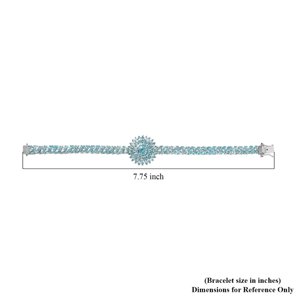 Betroka Blue Apatite Floral Spray Bracelet in Platinum Over Sterling Silver (7.25 In) 17.00 ctw image number 4