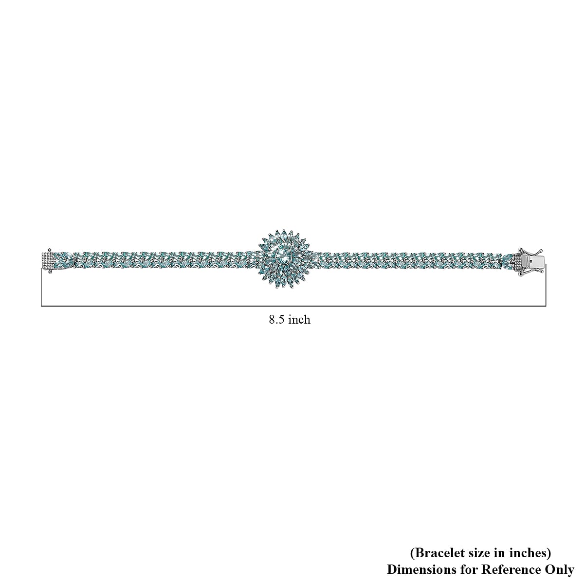 Betroka Blue Apatite Floral Spray Bracelet in Platinum Over Sterling Silver (8.00 In) 18.50 ctw image number 4