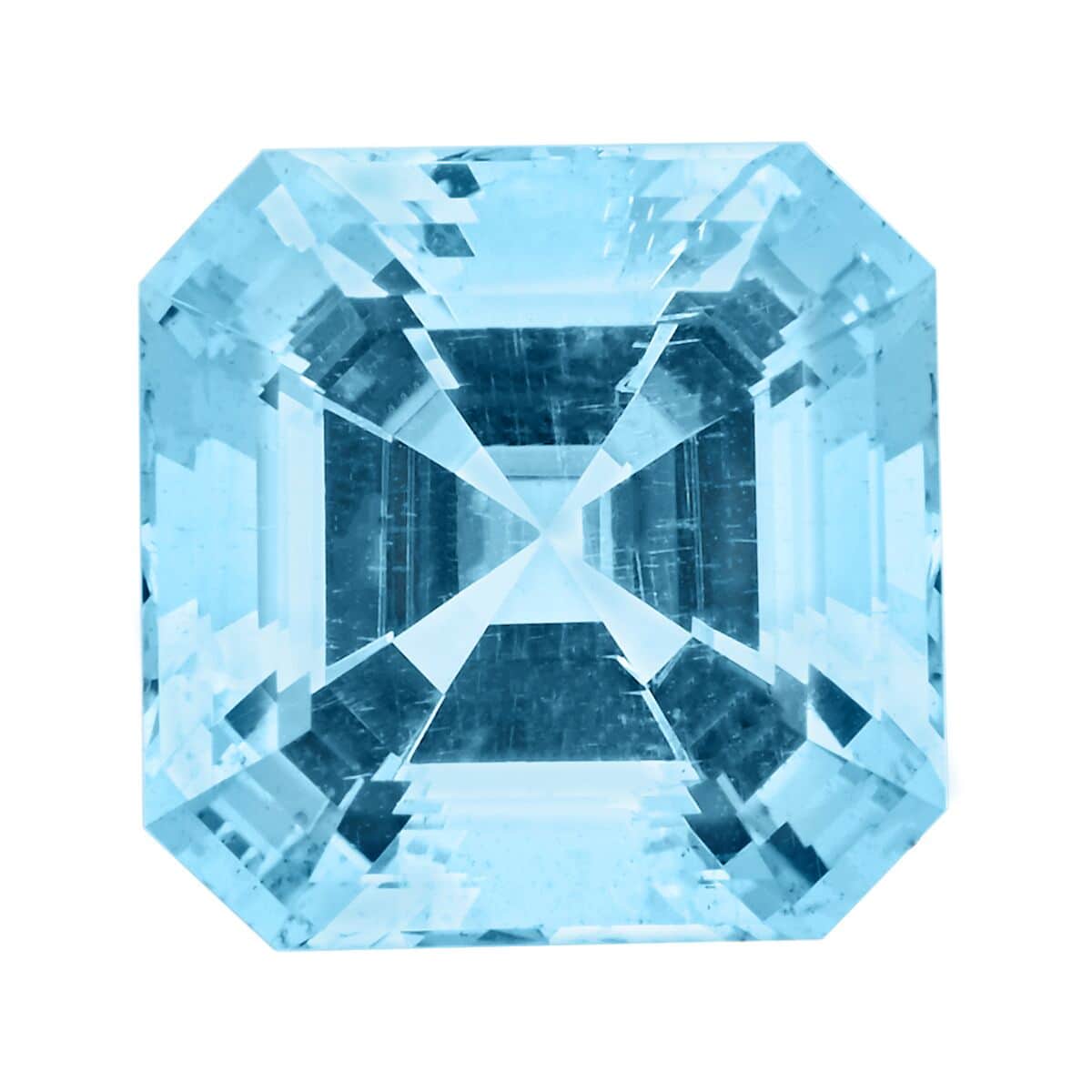 Certified & Appraised Asscher Cut AAAA Santa Maria Aquamarine (Sqr Free Size) 6.00 ctw image number 0
