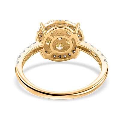 14K Yellow Gold Natural Yellow and White Diamond Ring (Size 10.0) 1.00 ctw