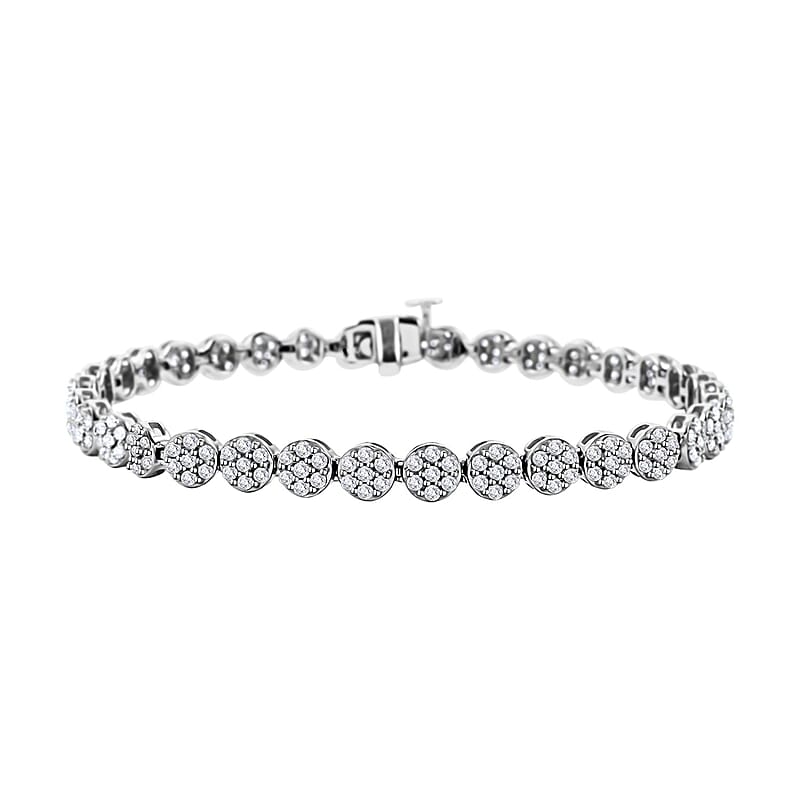 14K White Gold Diamond G-H SI3 Bracelet (7.00 In) 10.80 Grams 2.50 ctw