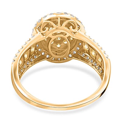14K Yellow Gold I2-I3 Natural Yellow and White Diamond Ring (Size 10.0) 1.50 ctw