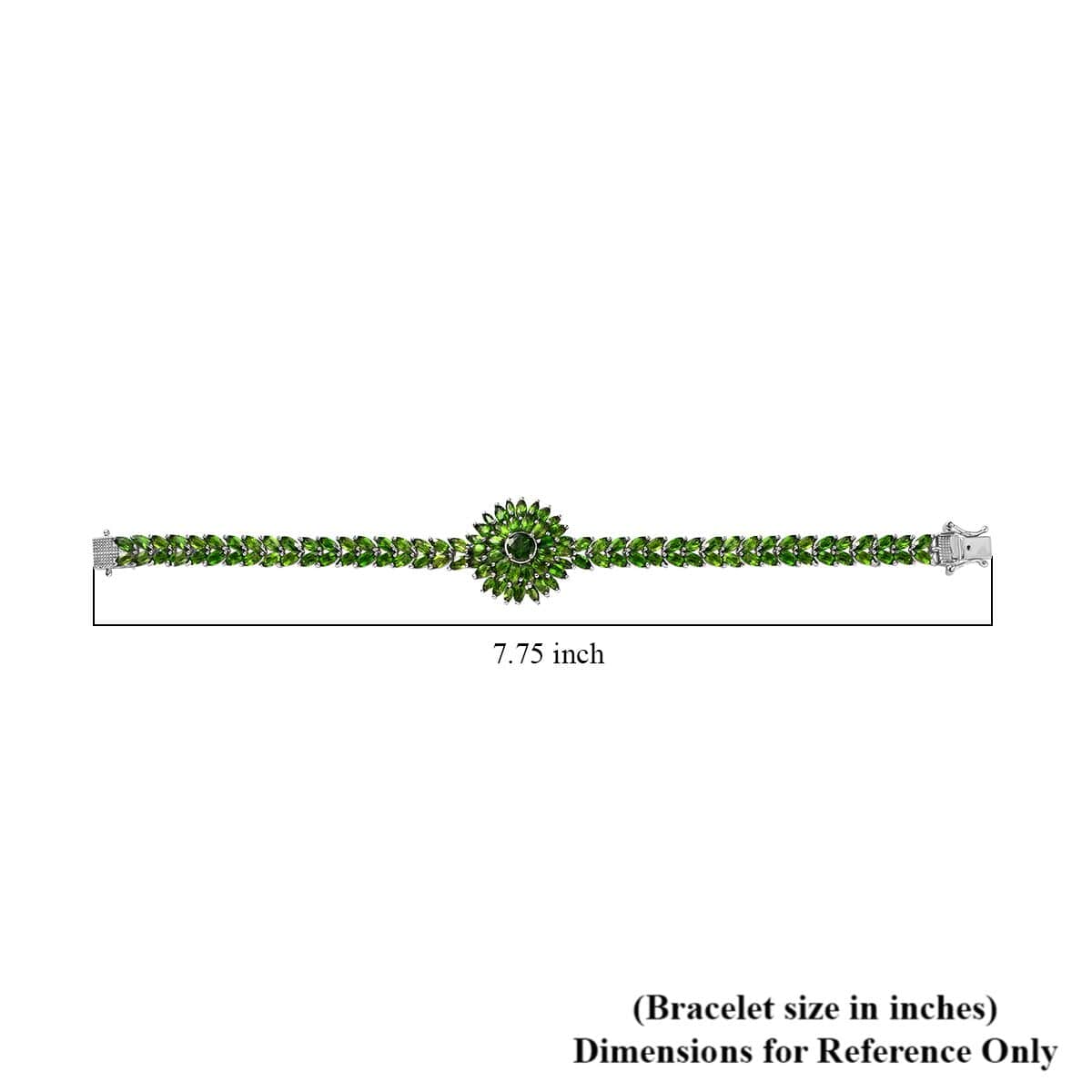 Chrome Diopside Floral Spray Bracelet in Platinum Over Sterling Silver (7.25 In) 19.15 ctw image number 4