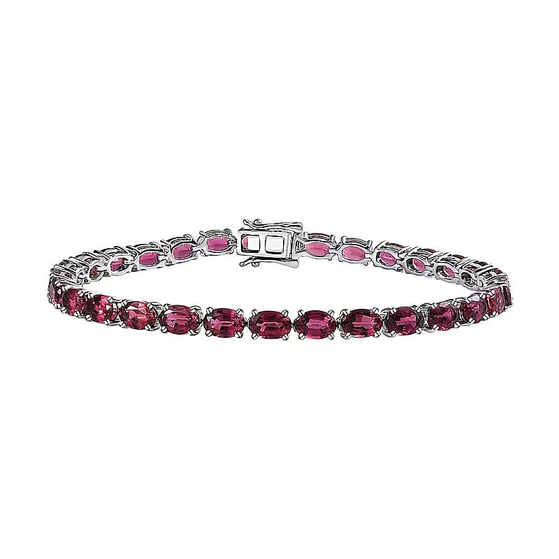 Rhapsody 950 Platinum AAAA Ouro Fino Rubellite Tennis Bracelet (7.25 In) 14.15 Grams 14.50 ctw