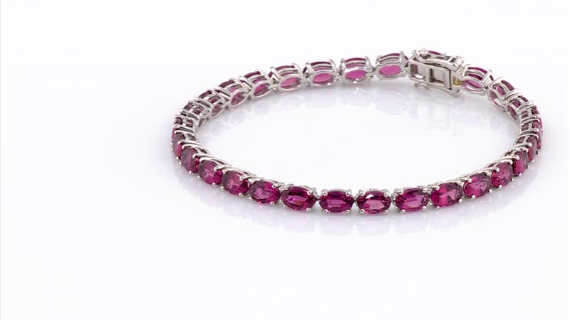 Rhapsody 950 Platinum AAAA Ouro Fino Rubellite Tennis Bracelet (7.25 In) 14.15 Grams 14.50 ctw