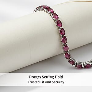 Rhapsody 950 Platinum AAAA Ouro Fino Rubellite Tennis Bracelet (7.25 In) 14.15 Grams 14.50 ctw