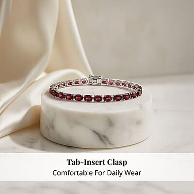 Rhapsody 950 Platinum AAAA Ouro Fino Rubellite Tennis Bracelet (7.25 In) 14.15 Grams 14.50 ctw