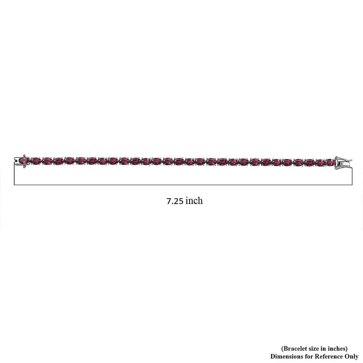 Rhapsody 950 Platinum AAAA Ouro Fino Rubellite Tennis Bracelet (7.25 In) 14.15 Grams 14.50 ctw