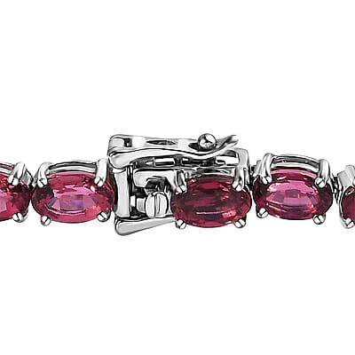 Rhapsody 950 Platinum AAAA Ouro Fino Rubellite Tennis Bracelet (7.25 In) 14.15 Grams 14.50 ctw