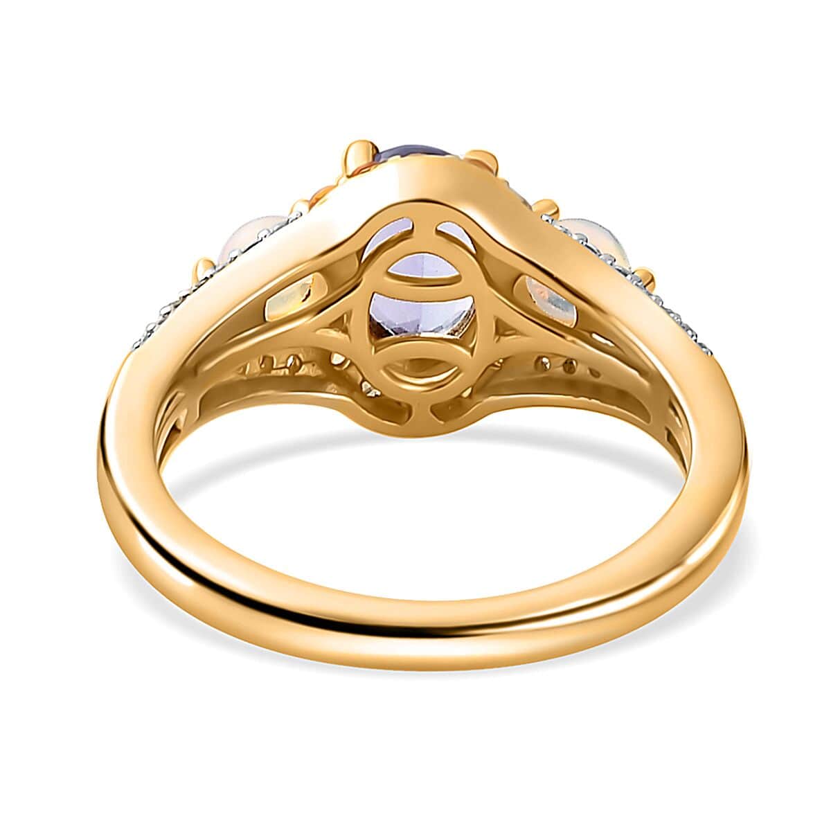 Tanzanite and Multi Gemstone Ring in Vermeil Yellow Gold Over Sterling Silver (Size 8.0) 1.35 ctw image number 4