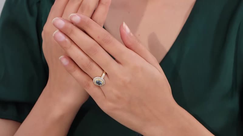 Luxoro 14K Yellow Gold AAA Santa Maria Aquamarine, Natural Yellow and White Diamond (I2-I3) (0.50 cts) Ring (Size 10.0) 1.50 ctw